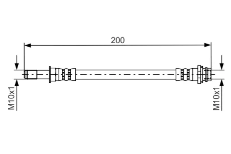 Шланг гальмівний (задній) Ford Galaxy II/Mondeo IV/S-Max 06-15 (L=155mm) 1 987 481 443 BOSCH 1-987-481-443