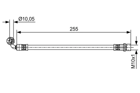 Шланг гальмівний (задній) Lexus GX/Toyota Land Cruiser 01- (L) (L=255mm) 1 987 481 647 BOSCH 1-987-481-647