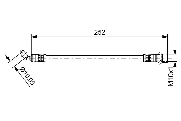 Шланг гальмівний (задній) Toyota 4 Runner/Land Cruiser Prado 2.7-4.7 01- (255mm) (R) 1 987 481 662 BOSCH 1-987-481-662 (фото 1)