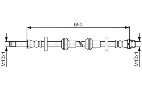 Шланг гальмівний (передній) Audi A6/A7 10- (L=650mm) 1 987 481 690 BOSCH 1-987-481-690