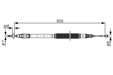 Трос ручного гальма (задній) (R) Citroen C4 Picasso 06- (959/770mm) 1 987 482 001 BOSCH 1-987-482-001