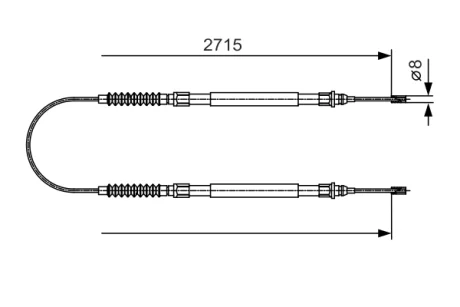 Трос ручника Citroen Jumper/Fiat Ducato/Peugeot Boxer 02- (2715/890mm) 1 987 482 003 BOSCH 1-987-482-003