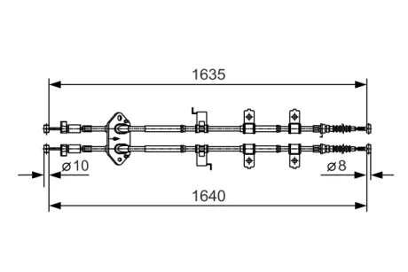 Трос ручника (задній) Mazda 6 02-07 (1640/1635mm) 1 987 482 054 BOSCH 1-987-482-054