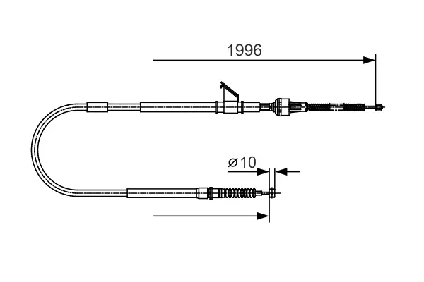 Трос ручника (задній) (L) Mitsubishi L200 96-07 (1995/1790mm) 1 987 482 068 BOSCH 1-987-482-068 (фото 1)