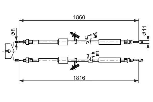 Трос ручного гальма FORD (вир-во) BOSCH 1-987-482-189 (фото 1)