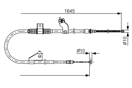 Трос ручника (задній) (R) Peugeot 4007/Mitsubishi Outlander II 06- (1645/1435mm) 1 987 482 275 BOSCH 1-987-482-275