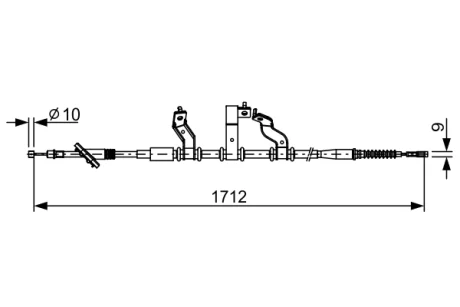 Трос ручника (задній) (L) Hyundai Tucson 2.0 CRDi 04- 1 987 482 529 BOSCH 1-987-482-529