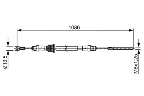 Трос ручника (передній) Renault Master/Opel Movano 2.3 dCi/CDTI 10- (1086mm) 1 987 482 547 BOSCH 1-987-482-547