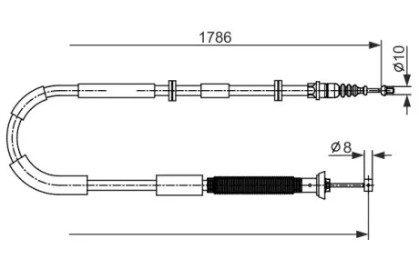Трос ручника (задній) (L) Fiat Bravo/Stilo 01-14 (1786mm) 1 987 482 589 BOSCH 1-987-482-589