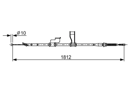 Трос ручника (задній) (L) Hyundai i10 08-17 (L=1252mm) 1 987 482 616 BOSCH 1-987-482-616