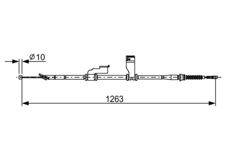Трос ручника (задній) (R) Hyundai i10 08-17 (1263mm) 1 987 482 617 BOSCH 1-987-482-617