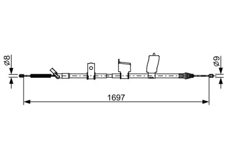 Трос ручника (задній) (L) Renault Koleos 2.0 dCi 08-16 1 987 482 627 BOSCH 1-987-482-627