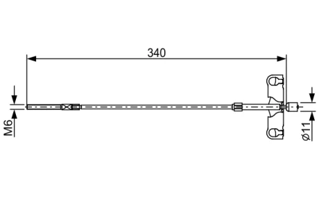Трос ручника (передній) Toyota Auris 06-12 (L-340mm) 1 987 482 651 BOSCH 1-987-482-651