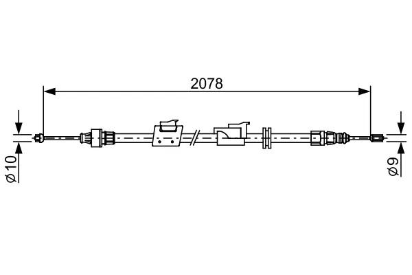 Трос ручника (L) Ford Mondeo/Galaxy 06-15 (L=2078) 1 987 482 706 BOSCH 1-987-482-706 (фото 1)