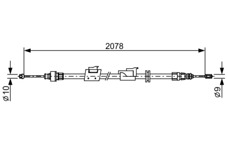 Трос ручника (L) Ford Mondeo/Galaxy 06-15 (L=2078) 1 987 482 706 BOSCH 1-987-482-706