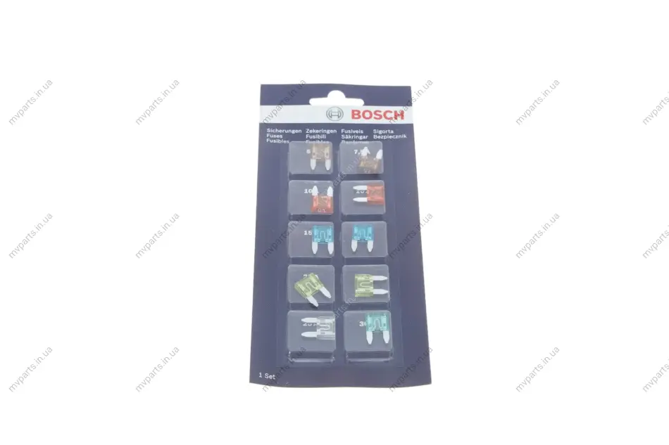 Комплект запобіжників (міні, з плоскими контактами) 1 987 529 038 BOSCH 1-987-529-038 (фото 1)