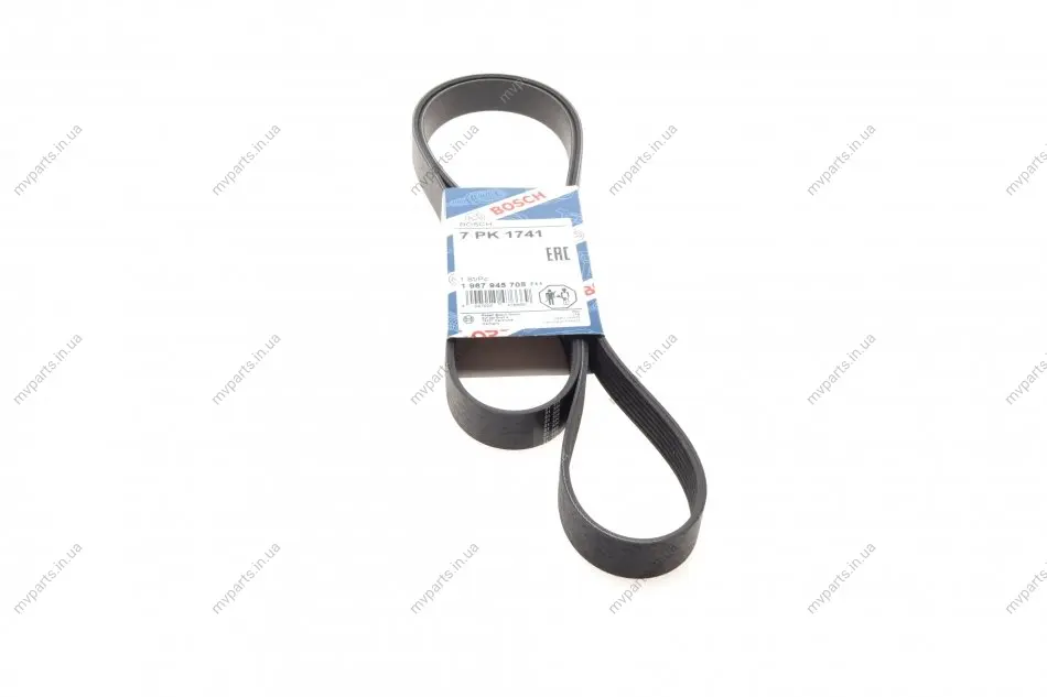 Ремінь генератора Renault Trafic/Opel Vivaro/Nissan Primastar 2.0CDTi 06- (7PK1741) 1 987 945 708 BOSCH 1-987-945-708 (фото 1)