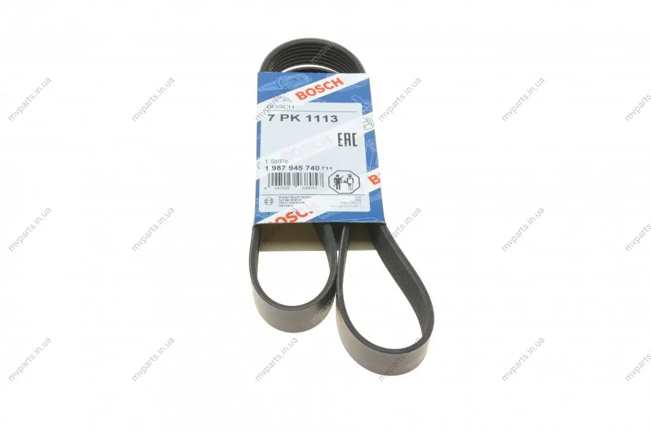 Ремінь генератора Renault Master/Trafic/Opel Movano/Vivaro 2.5CDTI/dCi 06- (7PK1113) 1 987 945 740 BOSCH 1-987-945-740 (фото 1)