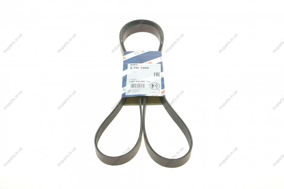 Ремінь генератора VW T4 2.0i 91-03/Opel Vectra A/B 1.6-2.0i (6PK1900) 1 987 945 982 BOSCH 1-987-945-982 (фото 1)