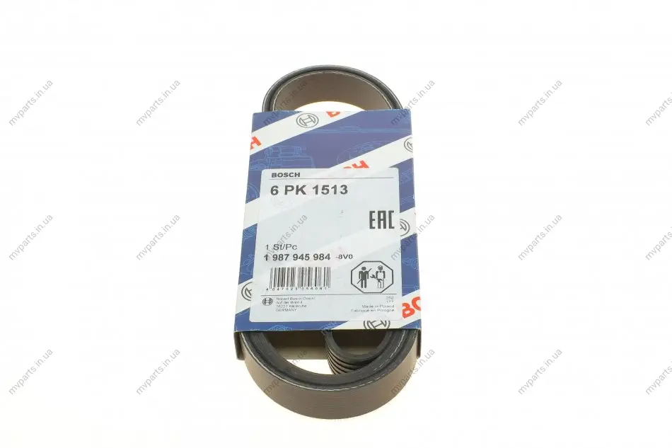 Ремінь генератора BMW M3 (E36) 94-98 (S50)/Kia Sportage 2.0 CRDi 04- (6PK1513) 1 987 945 984 BOSCH 1-987-945-984 (фото 1)