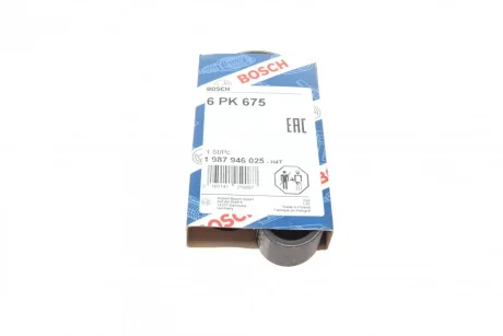 Ремінь генератора Nissan Micra 1.0-1.4i 16V 92-03 (6PK675) 1 987 946 025 BOSCH 1-987-946-025