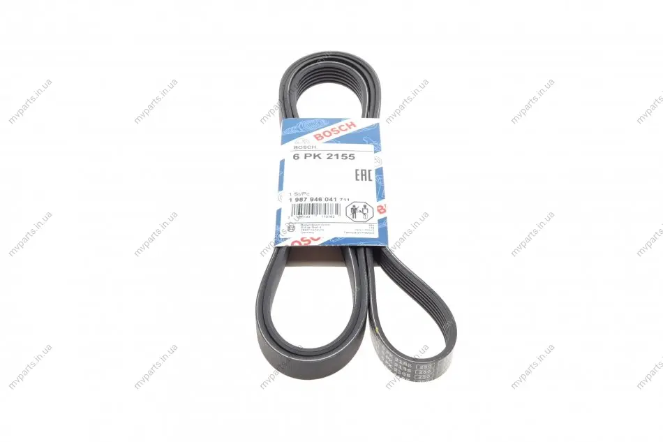 Ремінь генератора VW LT 2.8TDI 116KW (+AC) (6PK2155) 1 987 946 041 BOSCH 1-987-946-041 (фото 1)