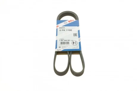 Ремінь генератора Toyota Corolla 2.0D 99-03/BMW 8 (E31) 4.5-5.0 90-99 (5PK1190) 1 987 946 061 BOSCH 1-987-946-061