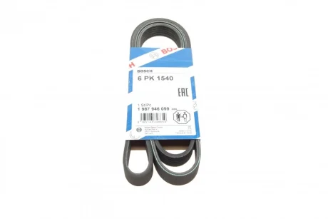 Ремінь генератора поліклиновий VW Golf/BMW/Ford/Opel (6PK1540) 1 987 946 099 BOSCH 1-987-946-099