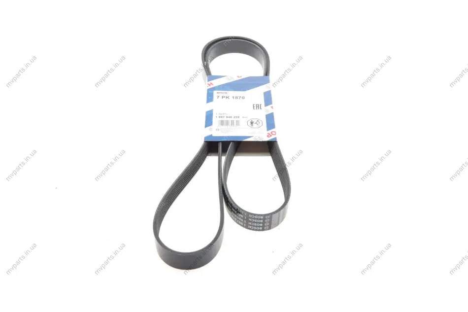 Ремень генератора Land Rover Discovery/Range Rover 2.5 Td5/3.9-4.6 93-04 (7PK1870) 1 987 946 258 BOSCH 1-987-946-258 (фото 1)