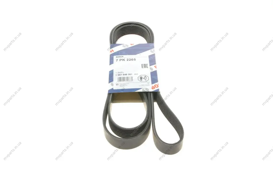 Ремінь генератора Honda Accord 2.2 i-CDTi 04-08 (7PK2265) 1 987 946 261 BOSCH 1-987-946-261 (фото 1)