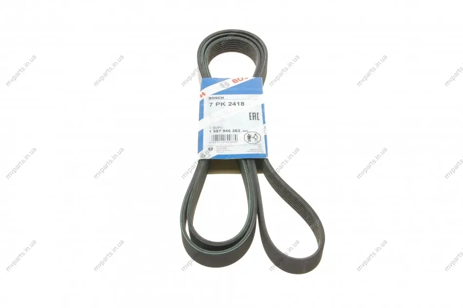 Ремінь генератора MB C-class (W203/W204/S203/S204) 02-14 (7PK2418) 1 987 946 263 BOSCH 1-987-946-263 (фото 1)