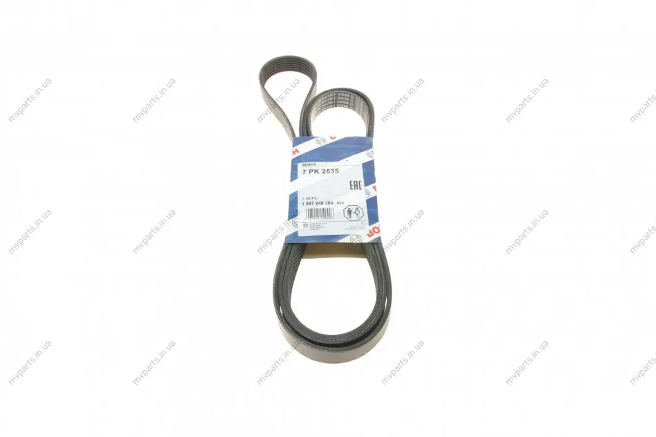Ремінь генератора Audi A8 3.7/4.2 quattro 02-10/VW Phaeton 4.2 V8 4motion 03-16 (7PK2535) 1 987 946 284 BOSCH 1-987-946-284 (фото 1)