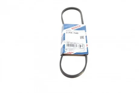 Ремінь генератора Renault Clio/Kangoo 1.2 98- (3PK740) 1 987 947 572 BOSCH 1-987-947-572