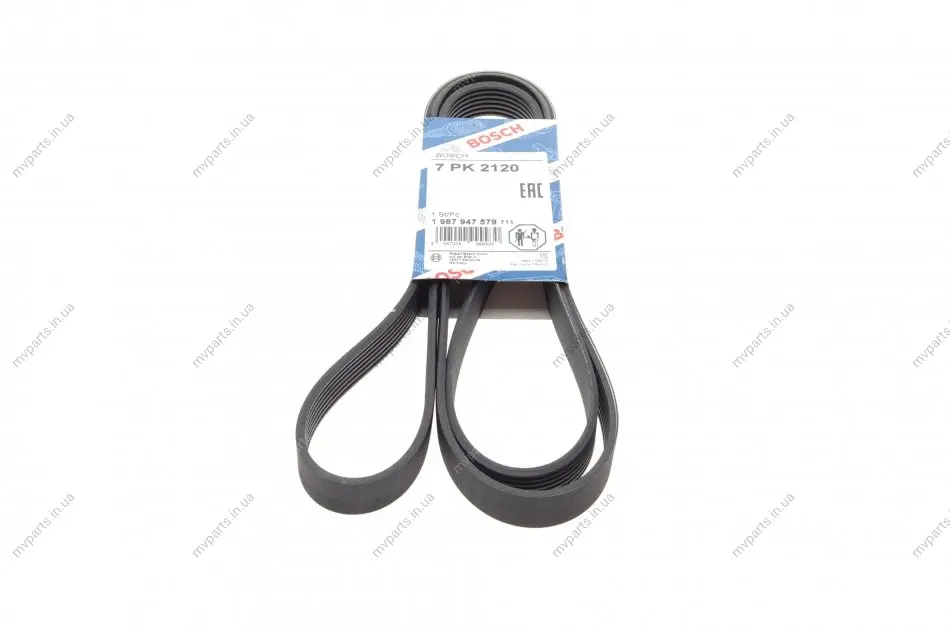 Ремінь генератора Land Rover Range Rover/Toyota Land Cruiser 120 4.0i/4.6 94-10 (7PK2120) 1 987 947 579 BOSCH 1-987-947-579 (фото 1)