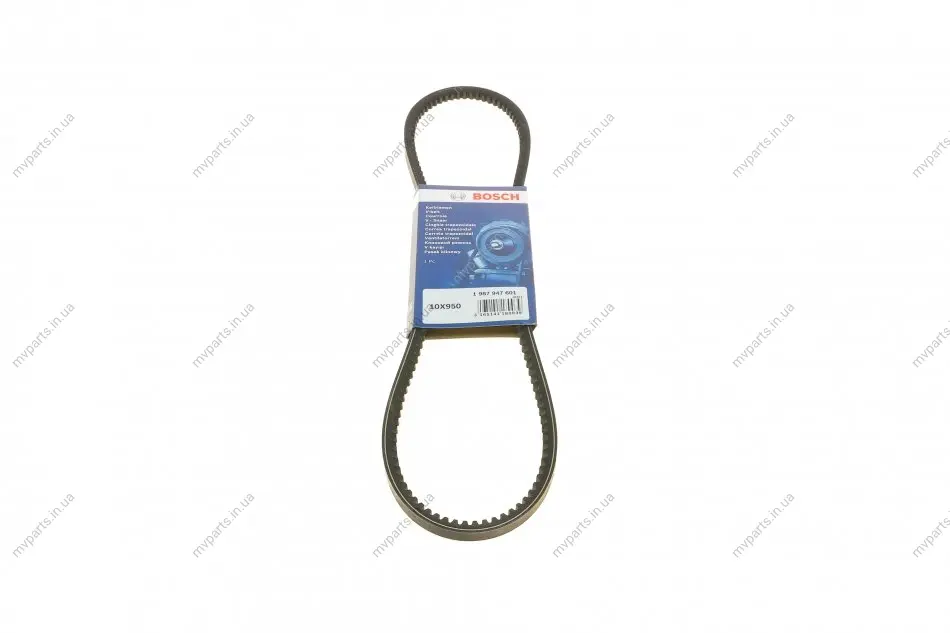Ремінь генератора клиновий VW Golf II/VW Passat B3/B4/Audi 80/100 1.6/1.8/2.0 79-88 1 987 947 601 BOSCH 1-987-947-601 (фото 1)
