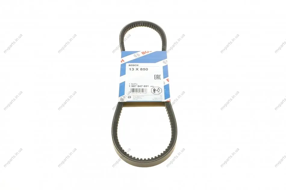Ремінь генератора клиновий Kia Sportage/BMW 5 (E34) 1.8i/2.0i 88-96 1 987 947 651 BOSCH 1-987-947-651 (фото 1)
