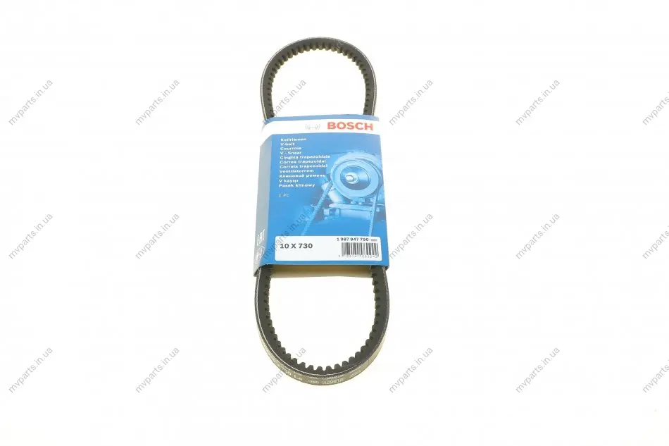 Ремінь генератора VW Golf/Jetta/Passat 1.5-2.0 80-92/Seat Toledo 1.6/2.0 91-03 (10X730) 1 987 947 790 BOSCH 1-987-947-790 (фото 1)
