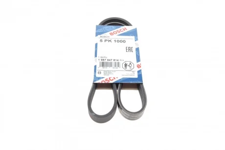 Ремінь генератора Toyota Camry 1.8-2.2 83-02/Rav4 2.0 94-00/Mazda 626 II 1.6/2.0 82-87 (5PK1000) 1 987 947 814 BOSCH 1-987-947-814
