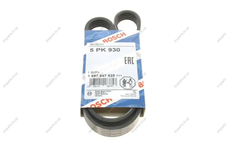 Ремінь генератора Honda Accord 2.0 EX-97 (5PK930) 1 987 947 825 BOSCH 1-987-947-825 (фото 1)