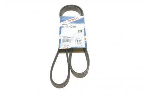 Ремінь генератора Mitsubishi Galant 2.0/2.4 GDI 96-04 (5PK1330) 1 987 947 838 BOSCH 1-987-947-838