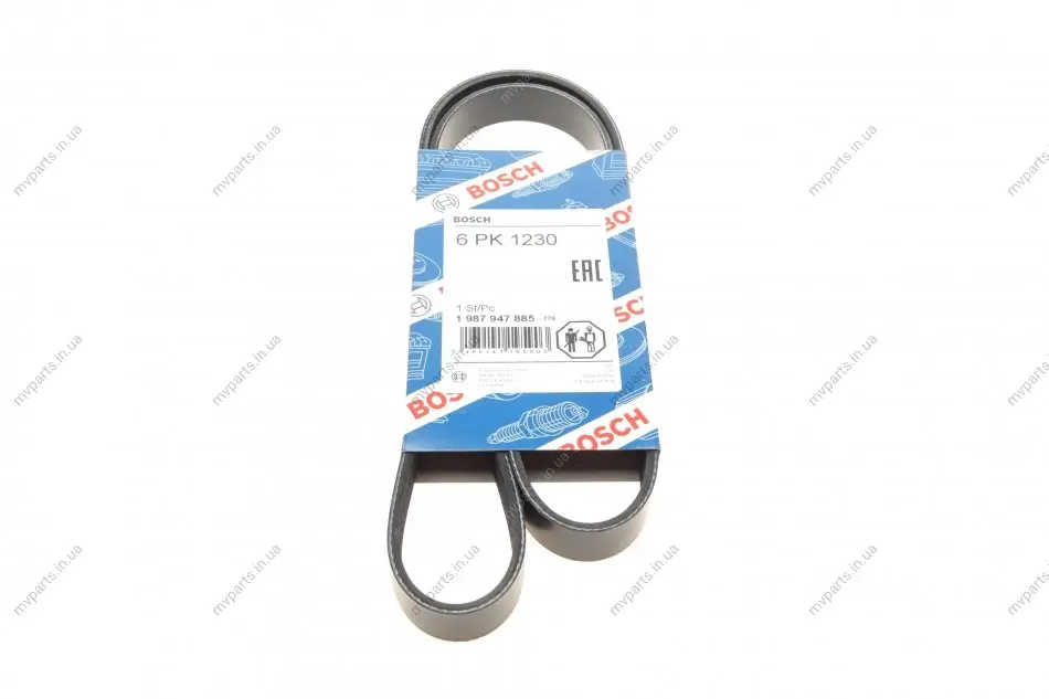 Ремінь генератора Citroen Jympy/Peugeot 3008/5008/Expert 2.0BlueHDi 16- (6PK1230) 1 987 947 885 BOSCH 1-987-947-885 (фото 1)