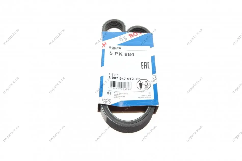 Ремінь генератора Citroen Berlingo 1.1/1.6 96- (5PK884) 1 987 947 912 BOSCH 1-987-947-912 (фото 1)