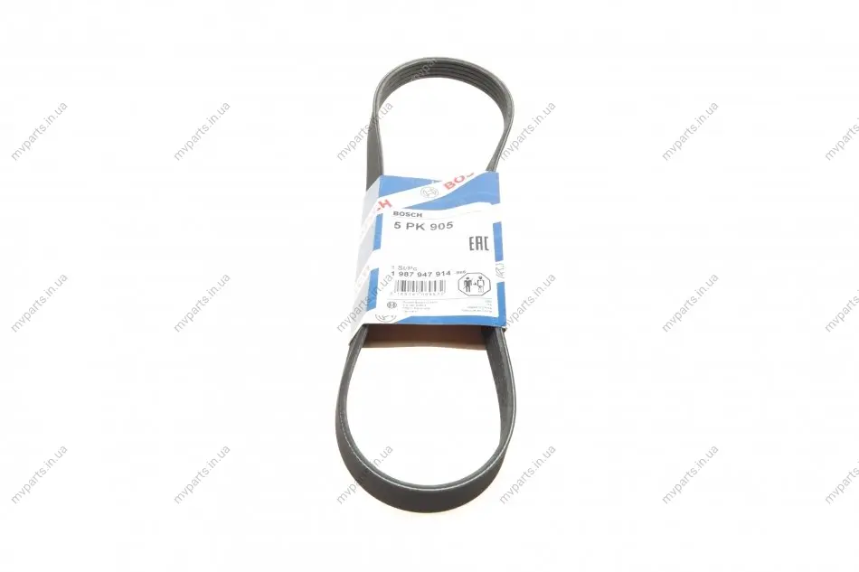 Ремень генератора BMW 3 (E36)/5 (E34/E39) 95-03 (M52) (5PK905) 1 987 947 914 BOSCH 1-987-947-914 (фото 1)