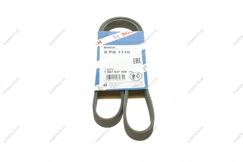 Ремінь генератора поліклиновий Renault Kangoo 1.4i 98-/ 1.6i 02- (5PK1110) 1 987 947 926 BOSCH 1-987-947-926 (фото 1)
