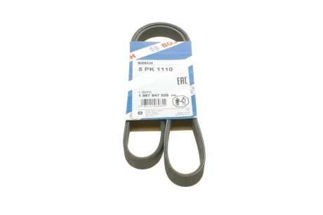 Ремінь генератора поліклиновий Renault Kangoo 1.4i 98-/ 1.6i 02- (5PK1110) 1 987 947 926 BOSCH 1-987-947-926