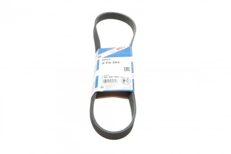 Ремінь генератора Toyota Auris/Yaris 1.33VVTi 08-12/Nissan Micra 1.0/1.3 92-00 (6PK884) 1 987 947 933 BOSCH 1-987-947-933