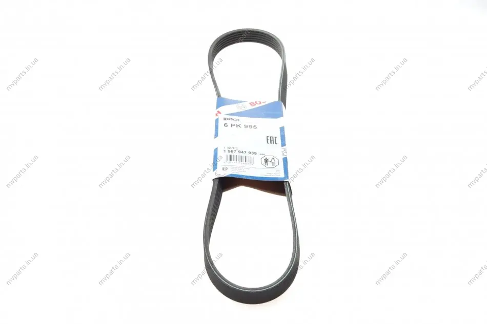 Ремінь генератора Citroen Jumper/Fiat Ducato 2.8HDi/JTD 00- (ALT,WP) (6PK995) 1 987 947 939 BOSCH 1-987-947-939 (фото 1)
