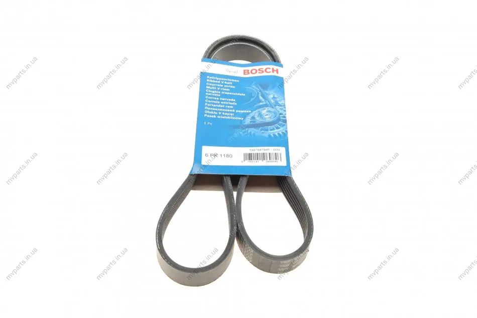Ремінь генератора Citroen Jumper/Fiat Ducato/Peugeot Boxer 2.0/2.2HDi/JTD 02- (6PK1180) 1 987 947 946 BOSCH 1-987-947-946 (фото 1)