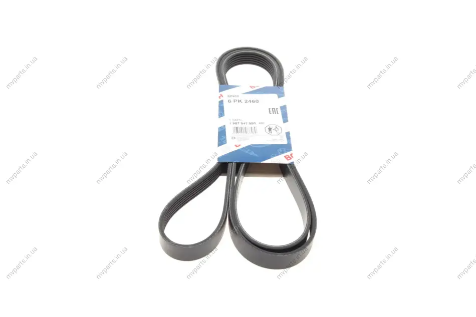 Ремінь генератора MB W140/211 M113/119/ Audi A4/A5 3.0TDI 04- (6PK2460) 1 987 947 990 BOSCH 1-987-947-990 (фото 1)