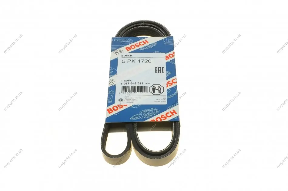 Ремінь генератора MB A-class (W168) 01-04/Vaneo 1.7CDI 02-05 (5PK1720) 1 987 948 311 BOSCH 1-987-948-311 (фото 1)